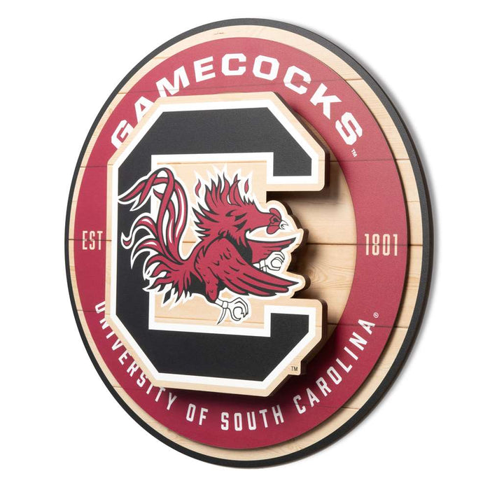 South Carolina Gamecocks 3DX CIRCLE BACKER WALL ART