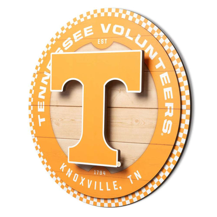 Tennessee Volunteers 3DX CIRCLE BACKER WALL ART