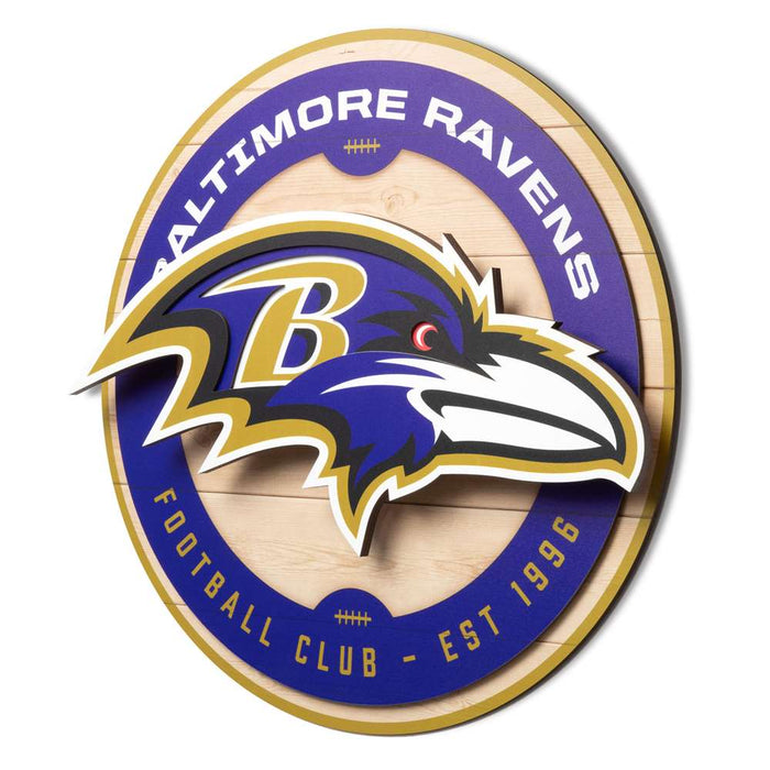 Baltimore Ravens 3DX CIRCLE BACKER WALL ART