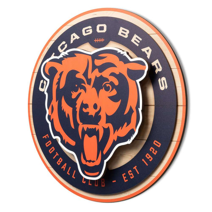 Chicago Bears 3DX CIRCLE BACKER WALL ART