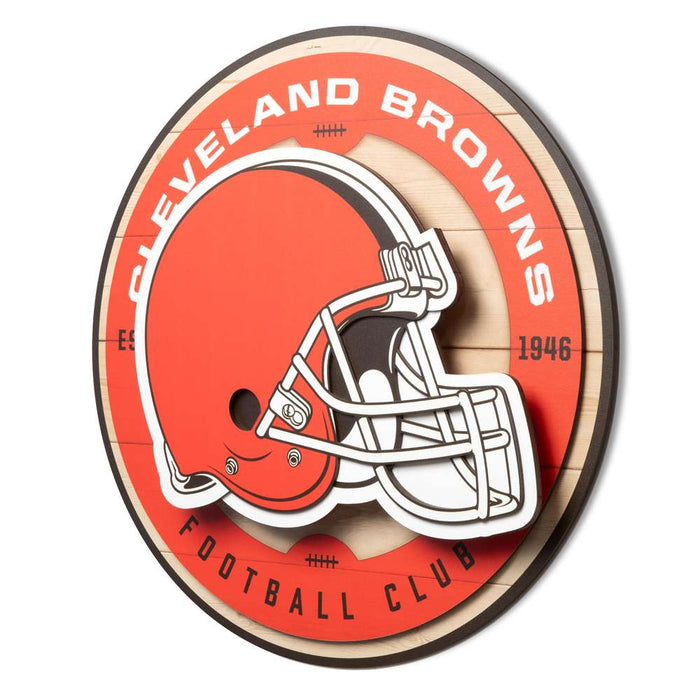 Cleveland Browns 3DX CIRCLE BACKER WALL ART