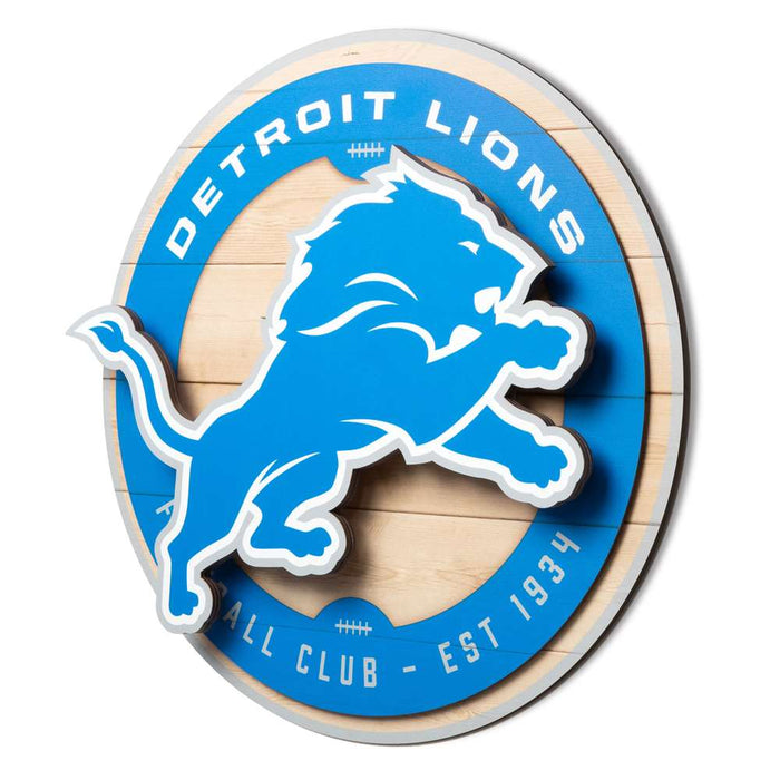 Detroit Lions 3DX CIRCLE BACKER WALL ART