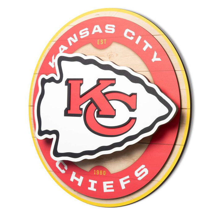 Kansas City Chiefs 3DX CIRCLE BACKER WALL ART