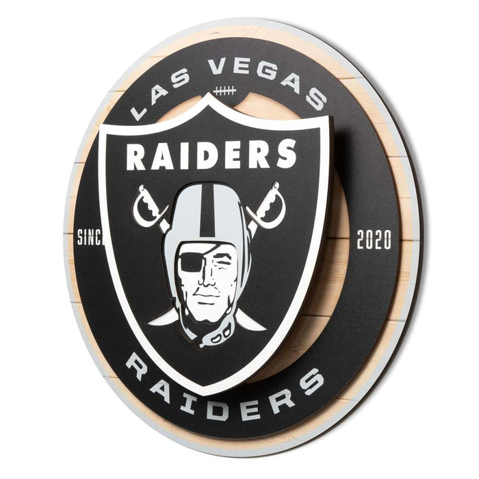 Las Vegas Raiders 3DX CIRCLE BACKER WALL ART