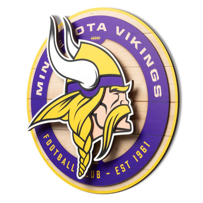 Minnesota Vikings 3DX CIRCLE BACKER WALL ART