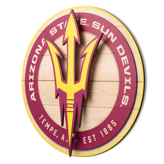 Arizona State Sun Devils 3DX CIRCLE BACKER WALL ART