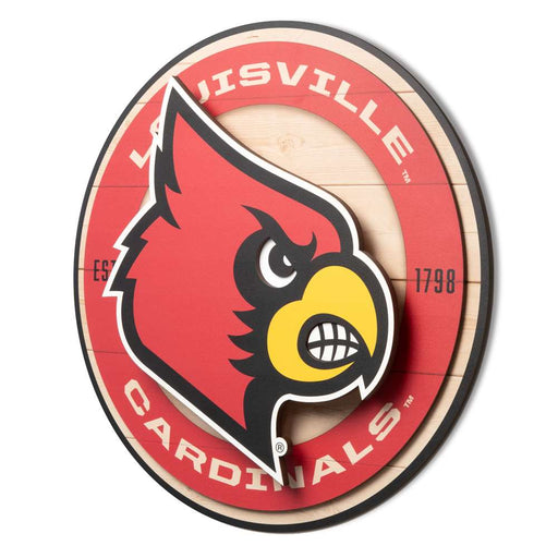 Louisville Cardinals 3DX CIRCLE BACKER WALL ART