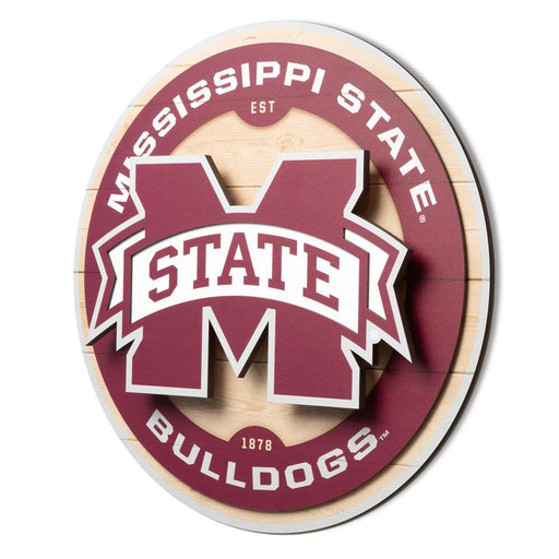 Mississippi State Bulldogs 3DX CIRCLE BACKER WALL ART