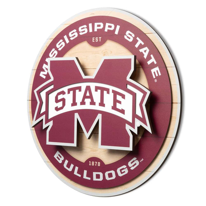 Mississippi State Bulldogs 3DX CIRCLE BACKER WALL ART