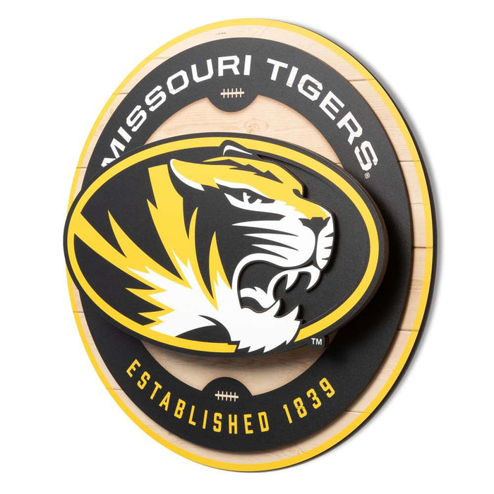 Missouri Tigers 3DX CIRCLE BACKER WALL ART