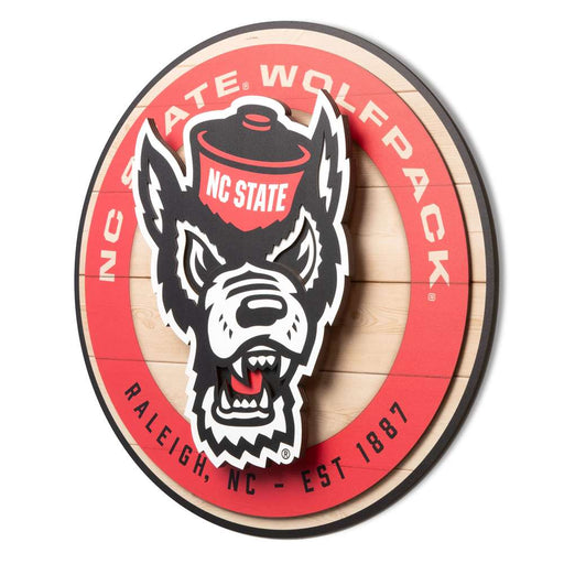 NC State Wolfpack 3DX CIRCLE BACKER WALL ART