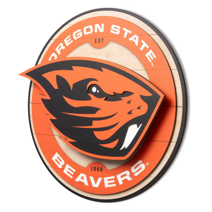 Oregon State Beavers 3DX CIRCLE BACKER WALL ART