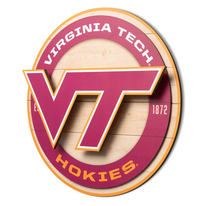 Virginia Tech Hokies 3DX CIRCLE BACKER WALL ART