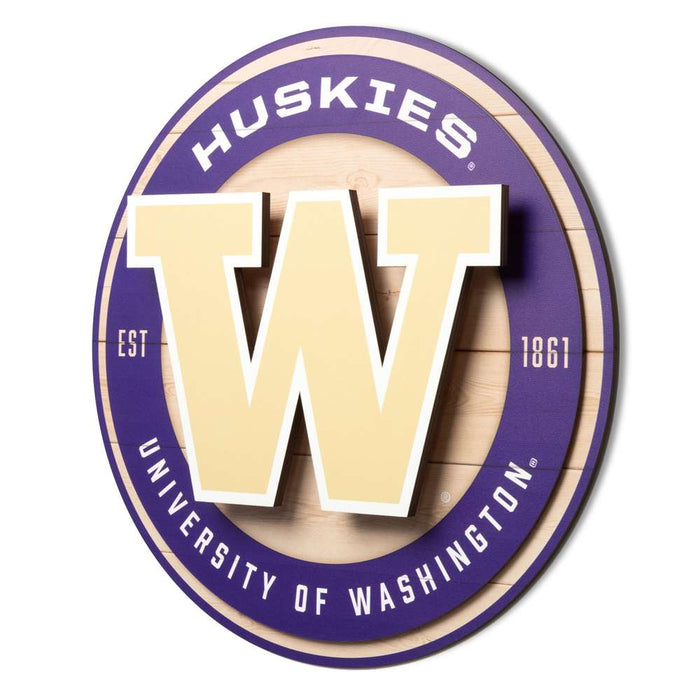 Washington Huskies 3DX CIRCLE BACKER WALL ART