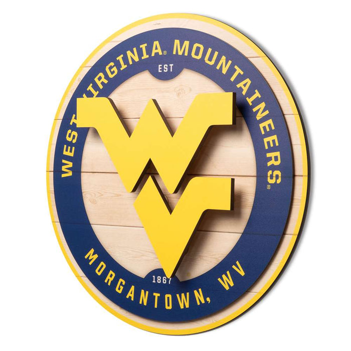 West Virginia Mountaineers 3DX CIRCLE BACKER WALL ART